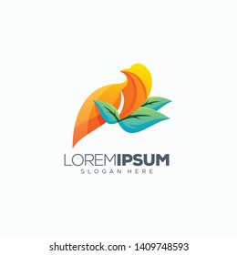 colorful bird logo design vector illustration