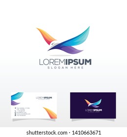 colorful bird logo design vector illustration
