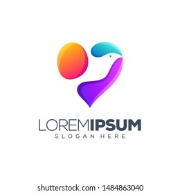 colorful bird logo design vector illustration
