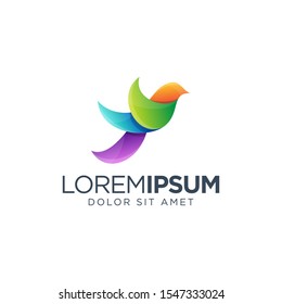 Colorful Bird Logo Design Vector