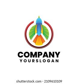 colorful bird logo design vector 