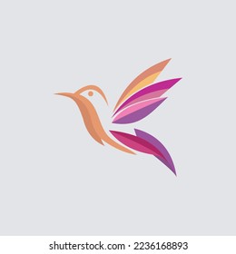 diseño de logotipo de pájaro colorido imagen vectorial libre de regalías