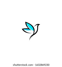 a colorful bird logo and a few color strokes