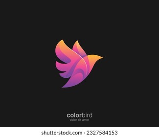Colorful bird logo. Flying bird logo vector