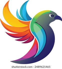 Un degradado de logotipo de pájaro colorido