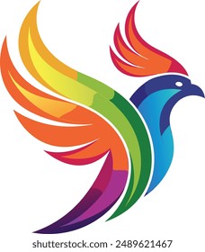 Un degradado de logotipo de pájaro colorido