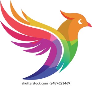 Un degradado de logotipo de pájaro colorido