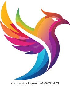 Un degradado de logotipo de pájaro colorido