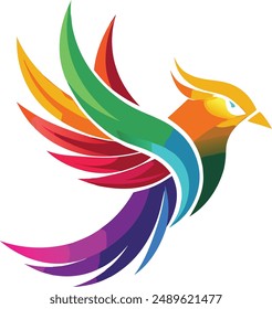 Un degradado de logotipo de pájaro colorido