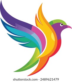 Un degradado de logotipo de pájaro colorido