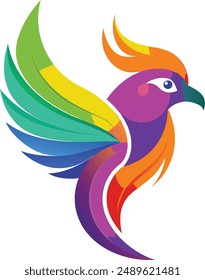 Un degradado de logotipo de pájaro colorido