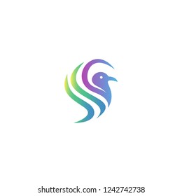 colorful bird logo icon template