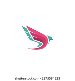 Colorful bird logo on white background