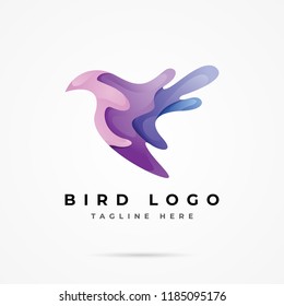 Colorful bird logo vector