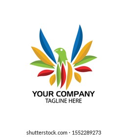 Colorful bird logo. Vector Illustration on white background