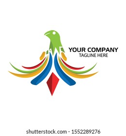 Colorful bird logo. Vector Illustration on white background