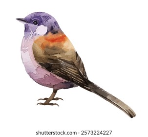 colorful bird on branch. background isolated vector illustration.Perfect for nature-themed designs, greeting cards, or home decor. Captures the detailed beauty and charm of this iconic bird.