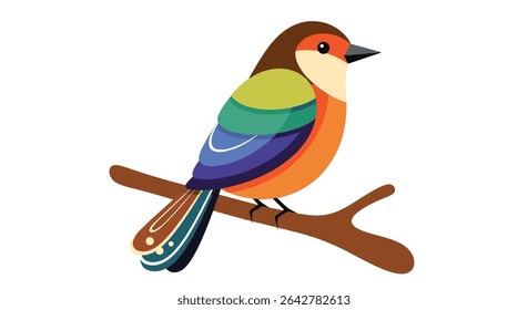 A Colorful Bird Perched Peacefully on a Branch Amidst the Serene Wilderness Environment