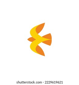 colorful bird shape simple geometric decoration vector 