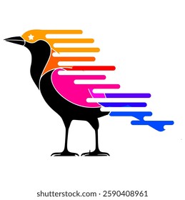 colorful bird silhouettes, vector design