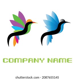 Colorful bird sitting abstract logo linear style  Vector  This logo illustrates fun, and entertainment, in addition, a soft color logo is the best especially for the company’s brand,  