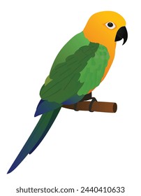 Colorful bird standing. vector illustration