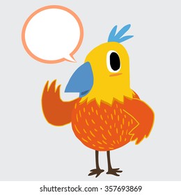 Colorful bird talking