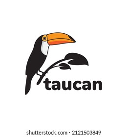 toque de pájaro colorido con diseño de logotipo de bifurcación, ilustración de símbolo gráfico vectorial