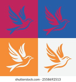 Colorful bird vector design illustration can complement your design work