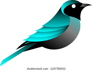 Colorful Bird vector drawing for many kind of illustration work, logo, sign etc. 