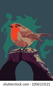 Colorful Bird vector illustration with Background.