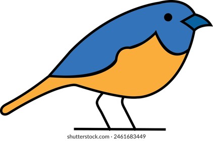 icono de Ilustración vectorial de pájaro colorido azul amarillo