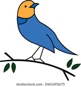 colorful bird vector illustration icon blue yellow pigeon