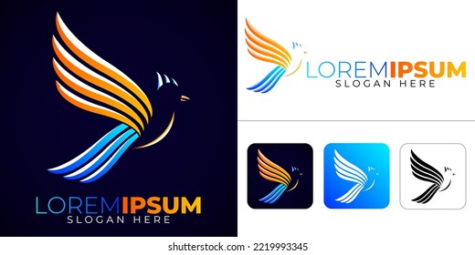 Colorful Bird Vector Logo Template