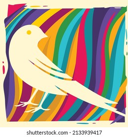 Colorful bird vector silhouette illustration