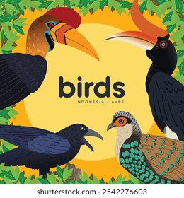 Colorful Birds Book Cover idea for kids and education