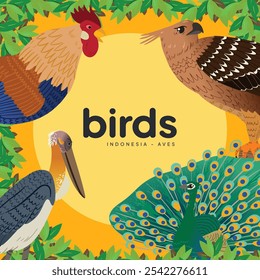 Colorful Birds Book Cover idea for kids and education