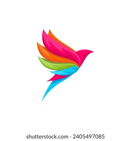 colorful birds flat logo design