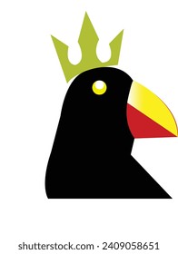 Ilustración del diseño del logotipo de las aves coloridas 