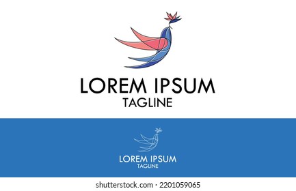 Colorful Birds logo in stained glass style logo design