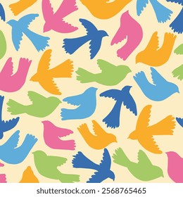 an colorful birds pattern for wrapping paper