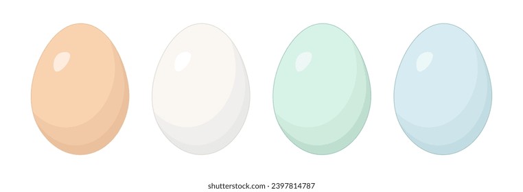 Colorful birds or reptiles eggs. Can be used for Easter decorations and biological illustrations. Vector.