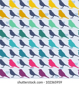 Colorful birds seamless pattern.