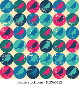 Colorful birds seamless pattern.
