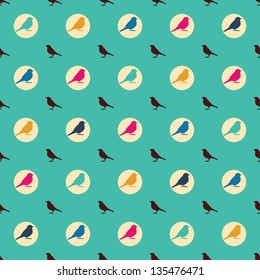 Colorful birds seamless pattern.