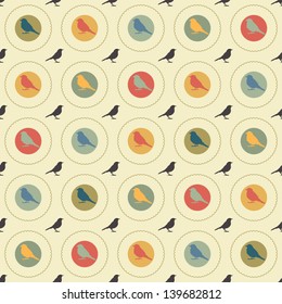 Colorful birds seamless pattern.