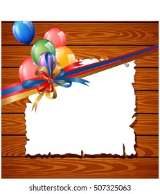 Colorful Birthday background with balloons and place for text