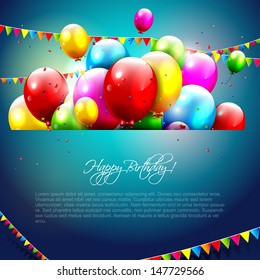 Colorful birthday background with copyspace 