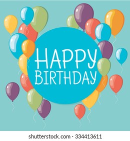 Colorful birthday background in flat design style