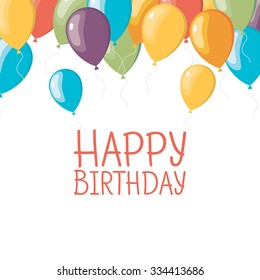 Colorful birthday background in flat design style